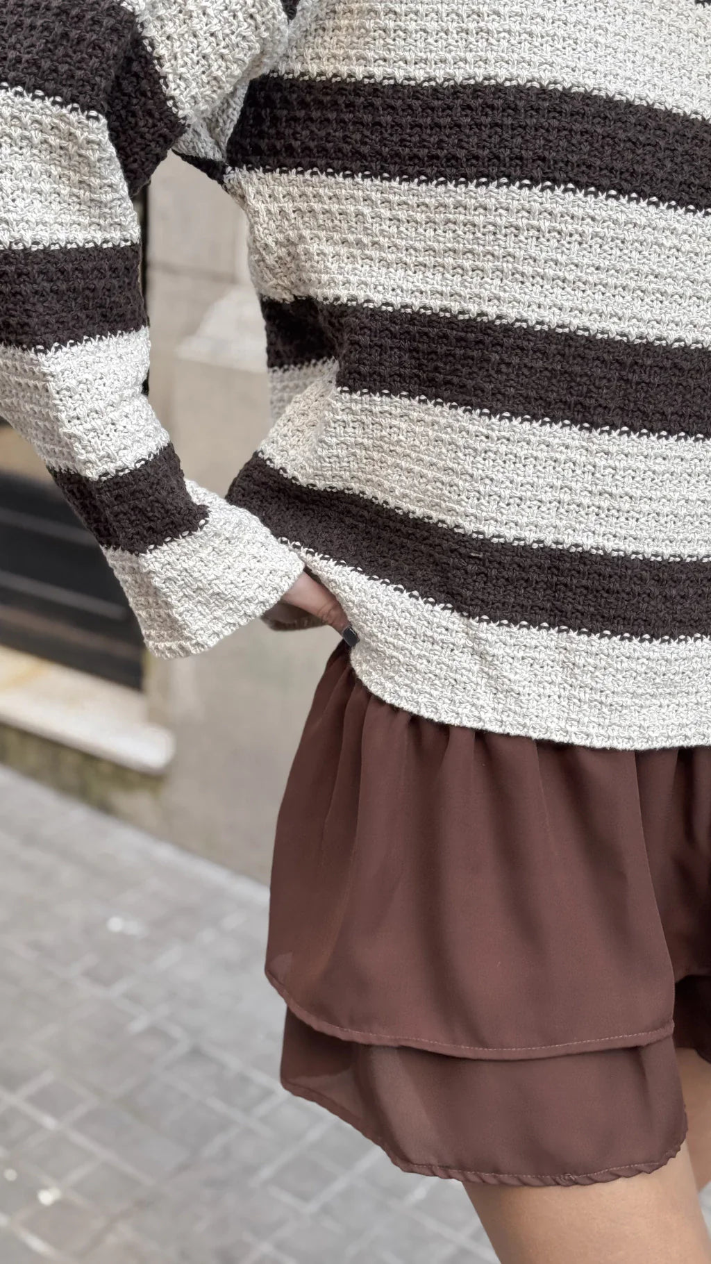 Sweater CERDEÑA (rayado choco/crudo)