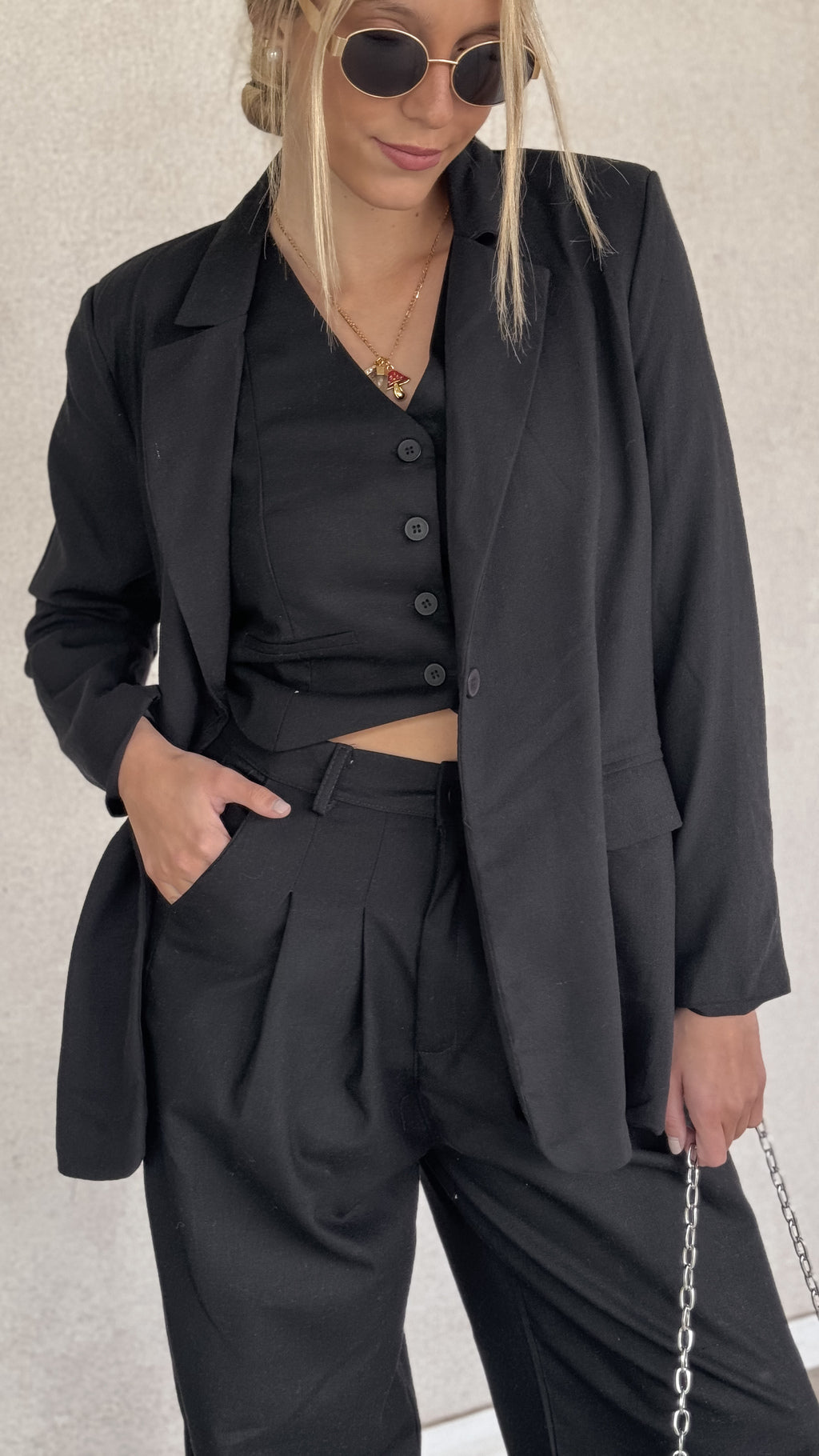 Blazer AMALFI lino (negro)