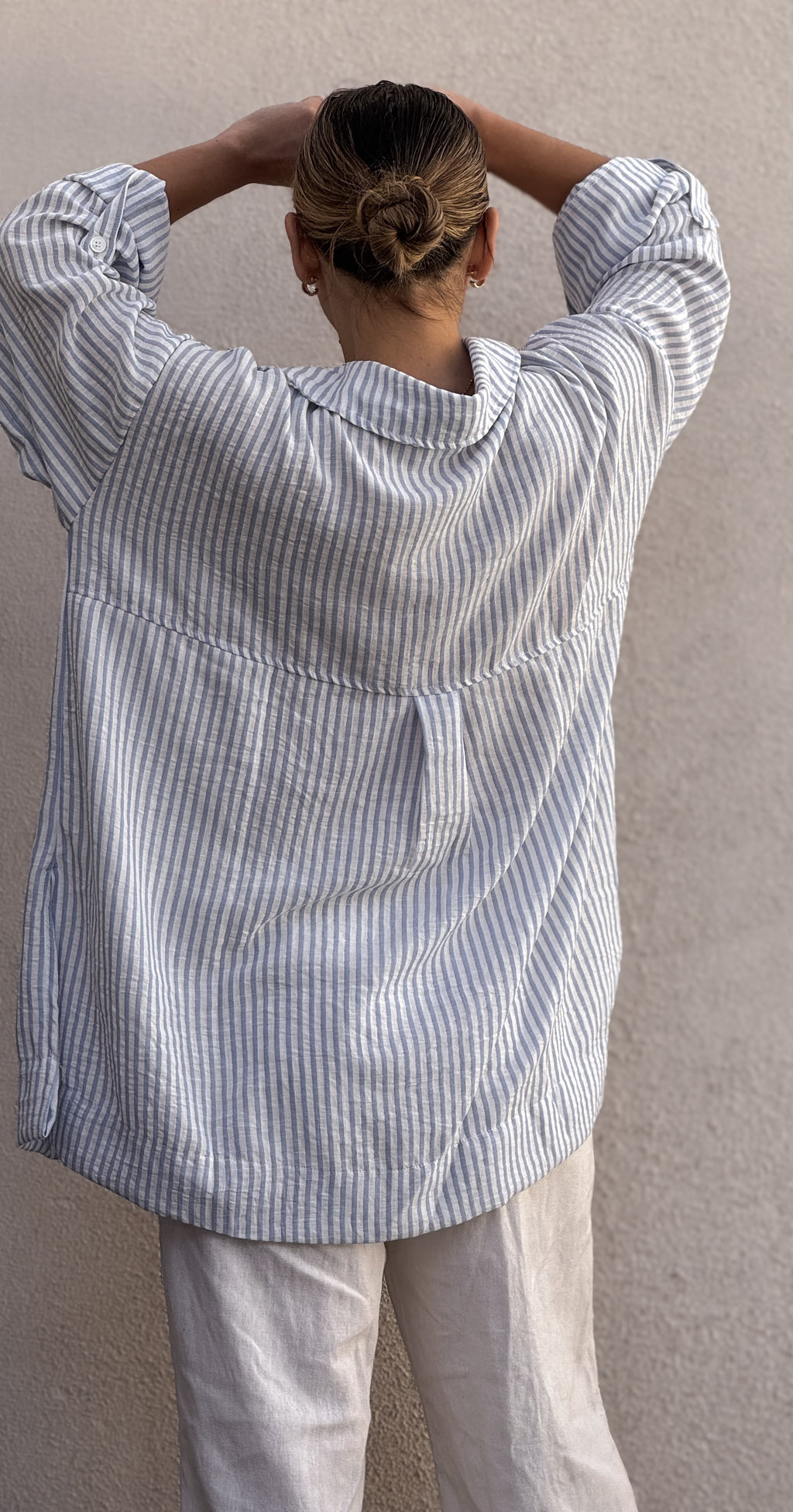 Camisa TREVI (rayada celeste)