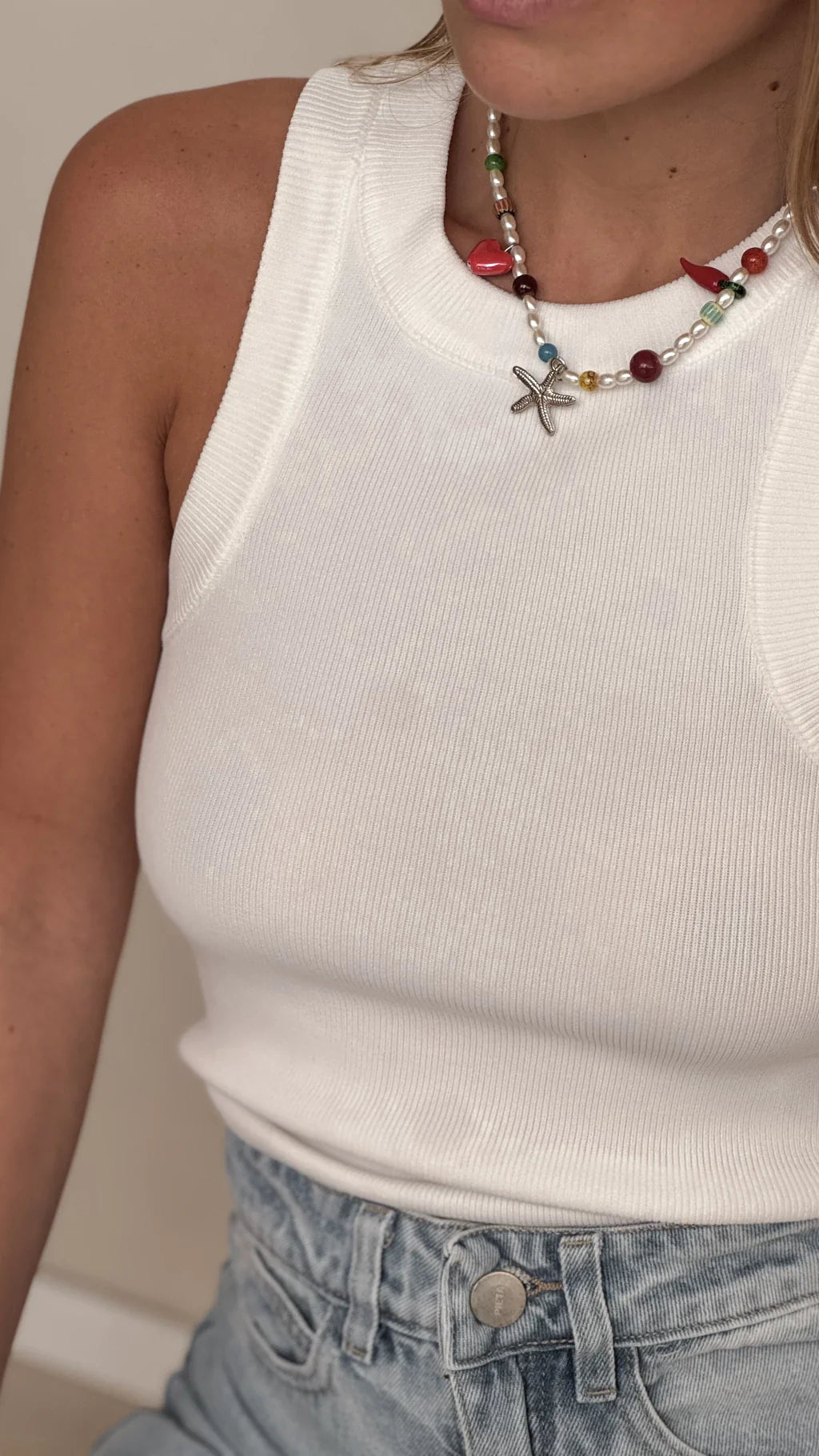 Musculosa tejida INDIA (Blanca)