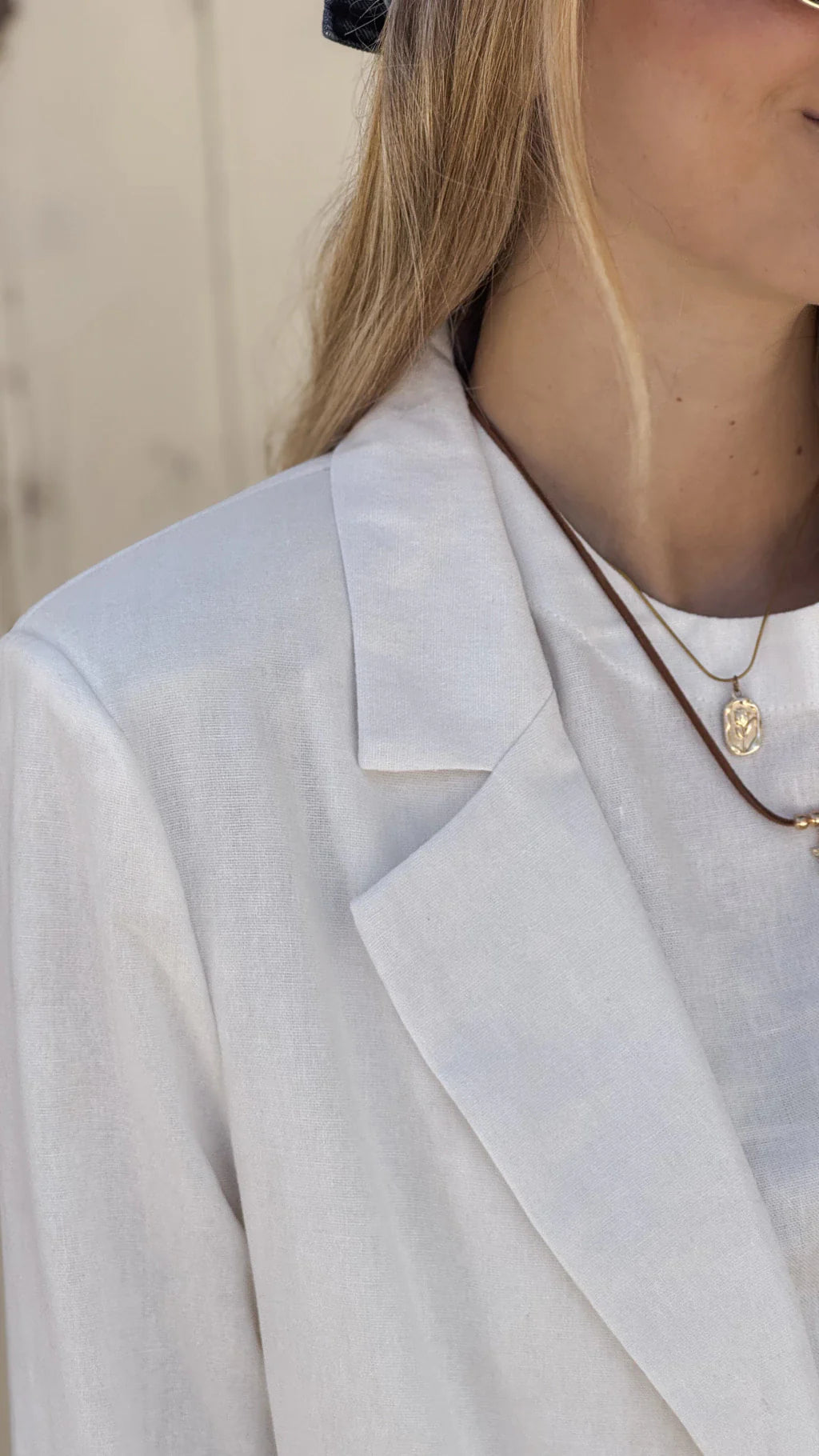 Blazer AMALFI lino (off white )